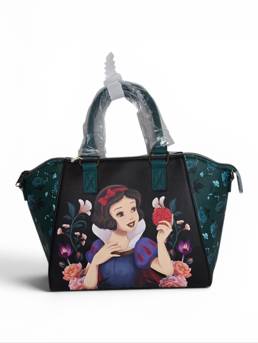 Disney Loungefly Snow White Floral Satchel Crossbody Bag NWT - Picture 1 of 6